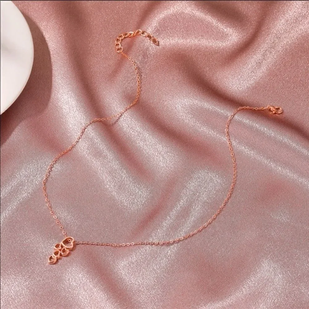 Necklace Heart pendant Zinc alloy Electroplated
